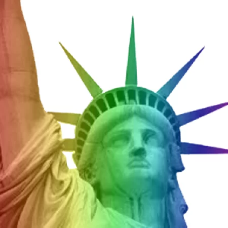 Rainbow statue of liberty